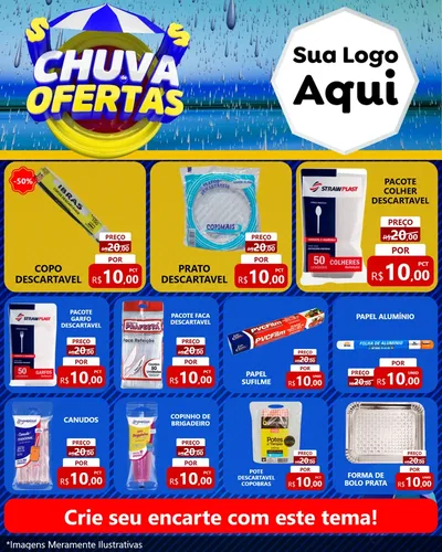 Modelo de Rede Social para Feed Instagram com o tema Chuva de Ofertas para Embalagens