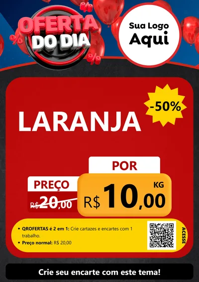 Modelo de Cartaz para Cartaz A4 Vertical com o tema Oferta do Dia para Hortifrúti
