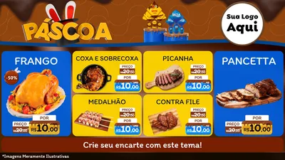 Modelo de TV para TV Horizontal com o tema Páscoa para Assados