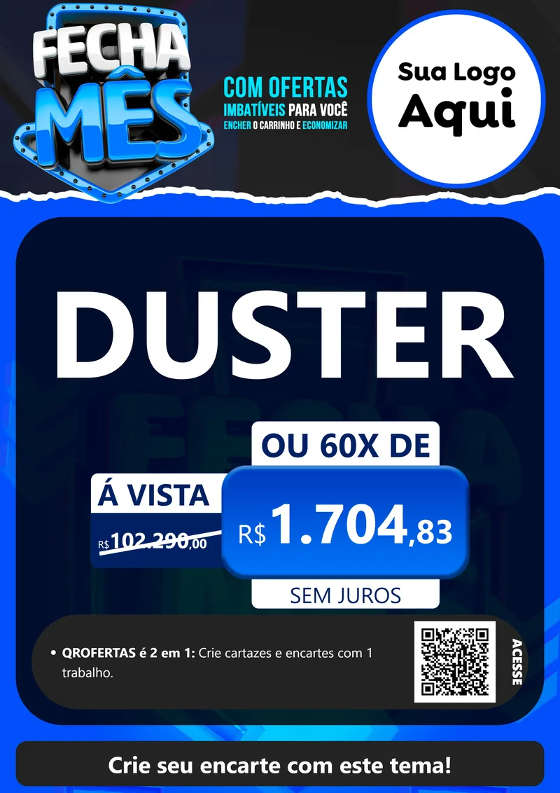 Modelo de Cartaz para Cartaz A4 Vertical com o tema Fecha Mês para Concessionaria de Carros