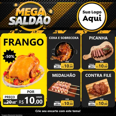 Modelo de Rede Social para Feed Facebook com o tema Mega Saldão para Assados