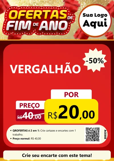 Modelo de Cartaz para Cartaz A4 Vertical com o tema Ofertas de Fim de Ano para Ferragens