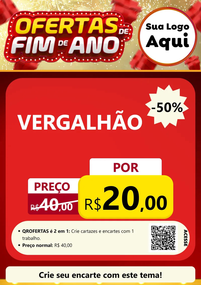 Modelo de Cartaz para Cartaz A4 Vertical com o tema Ofertas de Fim de Ano para Ferragens
