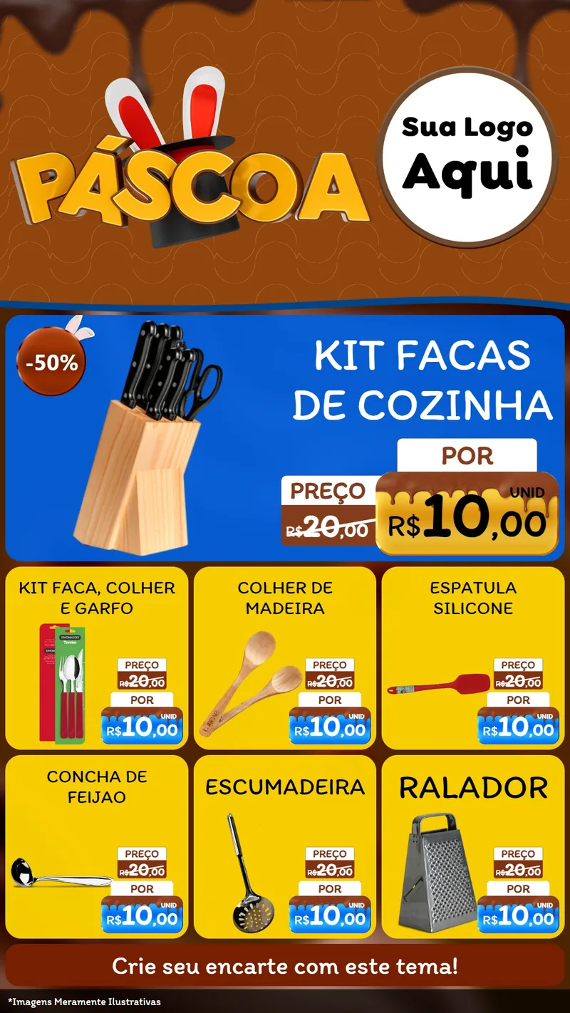 Modelo de Rede Social para Stories com o tema Páscoa para Utilidades Domésticas