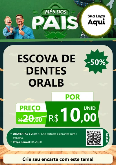 Modelo de Cartaz para Cartaz A4 Vertical com o tema Mês dos Pais para Higiene Pessoal