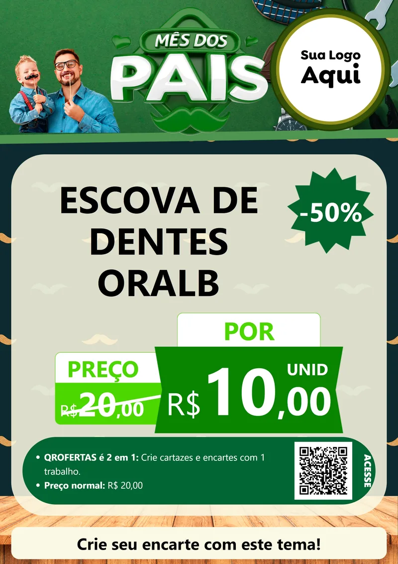 Modelo de Cartaz para Cartaz A4 Vertical com o tema Mês dos Pais para Higiene Pessoal