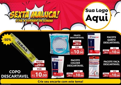 Modelo de Encarte para Encarte A4 Horizontal com o tema Sexta Maluca! para Embalagens