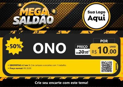 Modelo de Cartaz para Cartaz A4 Horizontal com o tema Mega Saldão para Óticas