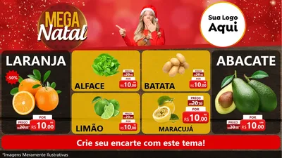Modelo de TV para TV Horizontal com o tema Mega Natal para Hortifrúti