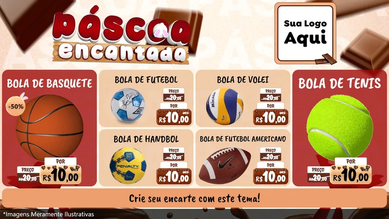 Modelo de TV para TV Horizontal com o tema Páscoa Encantada para Artigos Esportivos
