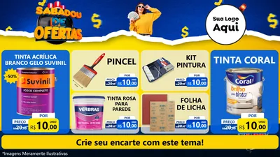 Modelo de TV para TV Horizontal com o tema Sabadou de Ofertas para Tintas e Ferramentas