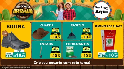 Modelo de TV para TV Horizontal com o tema Especial De Arraial para Agropecuária