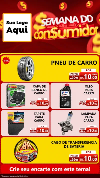 Modelo de TV para TV Vertical com o tema Semana do Consumidor para Auto peças