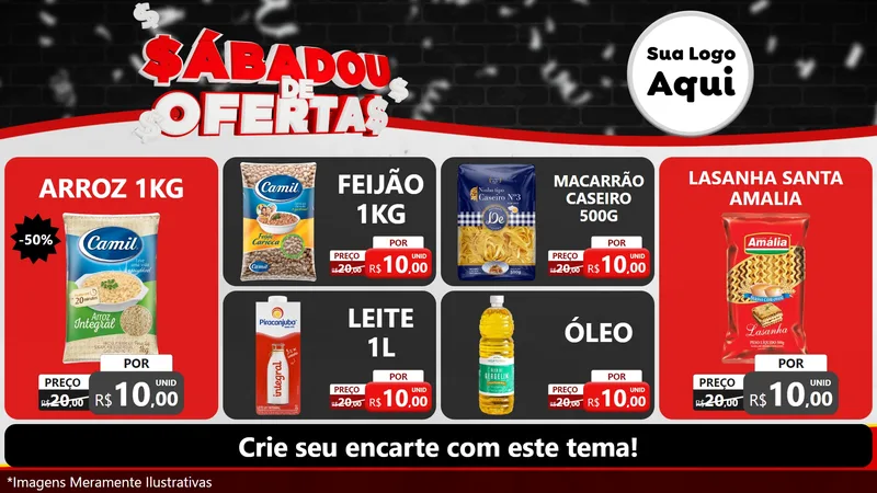 Modelo de TV para TV Horizontal com o tema Sabadou de Ofertas para Supermercado