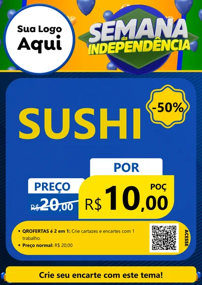 Modelo de Cartaz para Cartaz A4 Vertical com o tema Semana da Independência para Comida japonesa