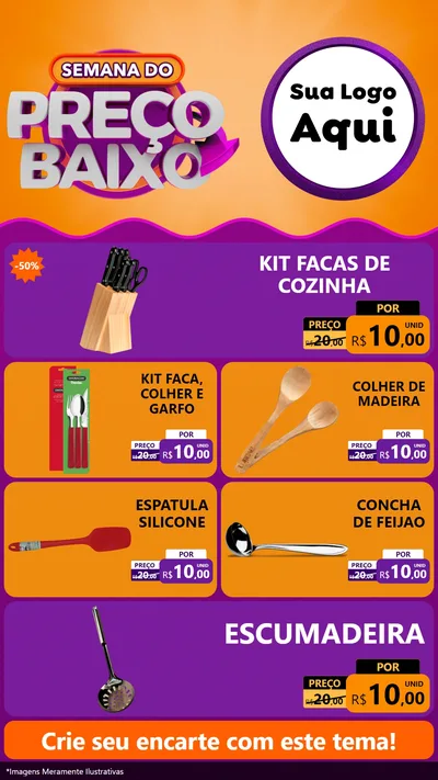 Modelo de TV para TV Vertical com o tema Semana do Preço Baixo para Utilidades Domésticas