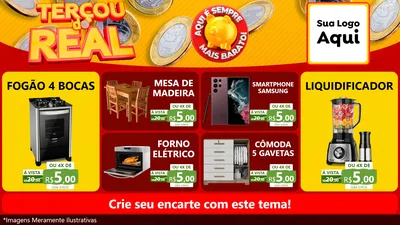 Modelo de TV para TV Horizontal com o tema Terçou do Real para Móveis e Eletro