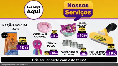 Modelo de TV para TV Horizontal com o tema Nossos Serviços para Pet Shop