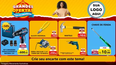Modelo de TV para TV Horizontal com o tema Grandes Ofertas Para Economizar! para Maquinas e Ferramentas