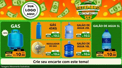 Modelo de TV para TV Horizontal com o tema Comece Setembro Economizando para Água e gás