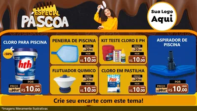 Modelo de TV para TV Horizontal com o tema Especial Páscoa para Produtos para Piscina
