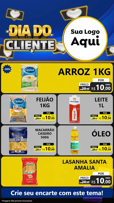Modelo de TV para TV Vertical com o tema Dia Do Cliente para Supermercado