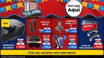 Modelo de TV para TV Horizontal com o tema Festa Junina para Moto peças