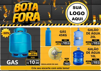 Modelo de Encarte para Encarte A4 Horizontal com o tema Bota Fora para Água e gás