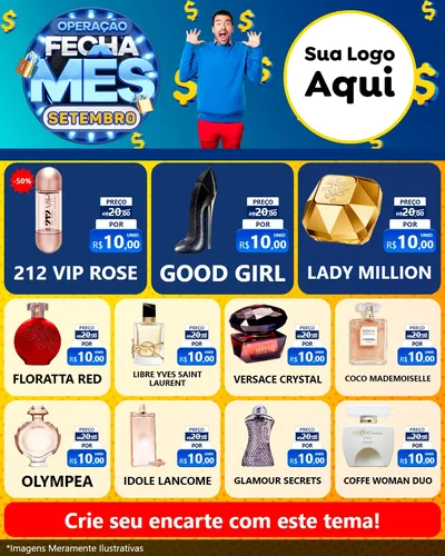 Modelo de Rede Social para Feed Instagram com o tema Operação Fecha Mês Setembro para Perfumes