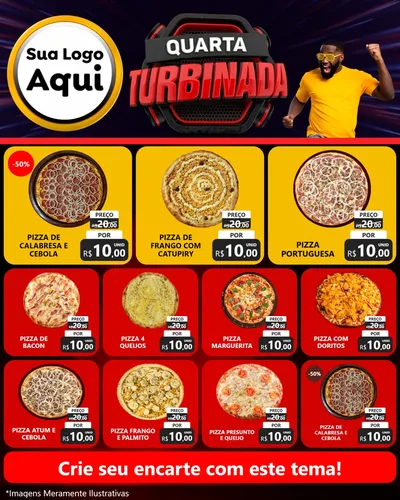 Modelo de Rede Social para Feed Instagram com o tema Quarta Turbinada para Pizzaria