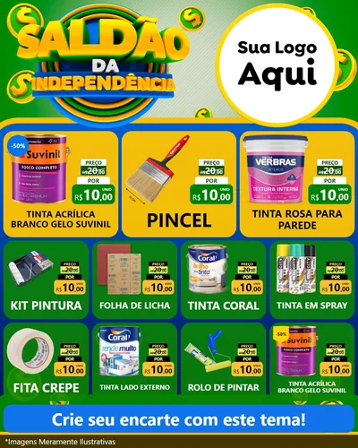 Modelo de Rede Social para Feed Instagram com o tema Saldão da Indepêndencia para Tintas e Ferramentas