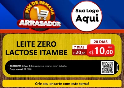 Modelo de Cartaz para Cartaz A4 Horizontal com o tema Fim De Semana Arrasador para Frios e Laticínios