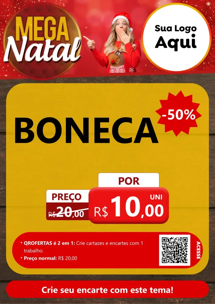 Modelo de Cartaz para Cartaz A4 Vertical com o tema Mega Natal para Brinquedos
