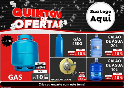 Modelo de Encarte para Encarte A4 Horizontal com o tema Quintou de Ofertas para Água e gás