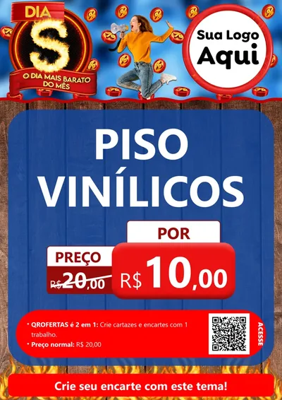 Modelo de Cartaz para Cartaz A4 Vertical com o tema Dia S - O Dia Mais Barato Do Mês para Material para Construção