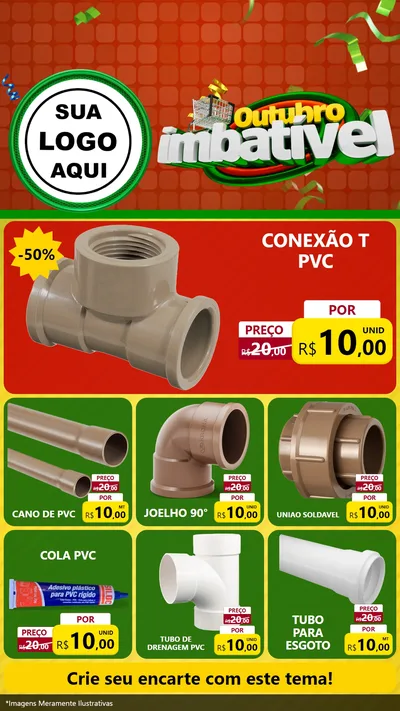 Modelo de Rede Social para Stories com o tema Outubro Imbatível para Tubos e conexões