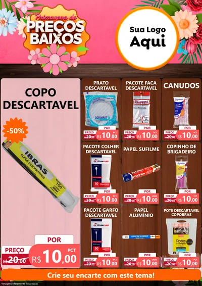 Modelo de Encarte para Encarte A4 Vertical com o tema Primavera de Preços Baixos para Embalagens