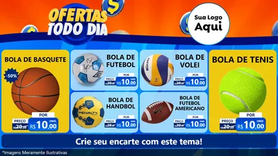 Modelo de TV para TV Horizontal com o tema Ofertas Todo Dia para Artigos Esportivos