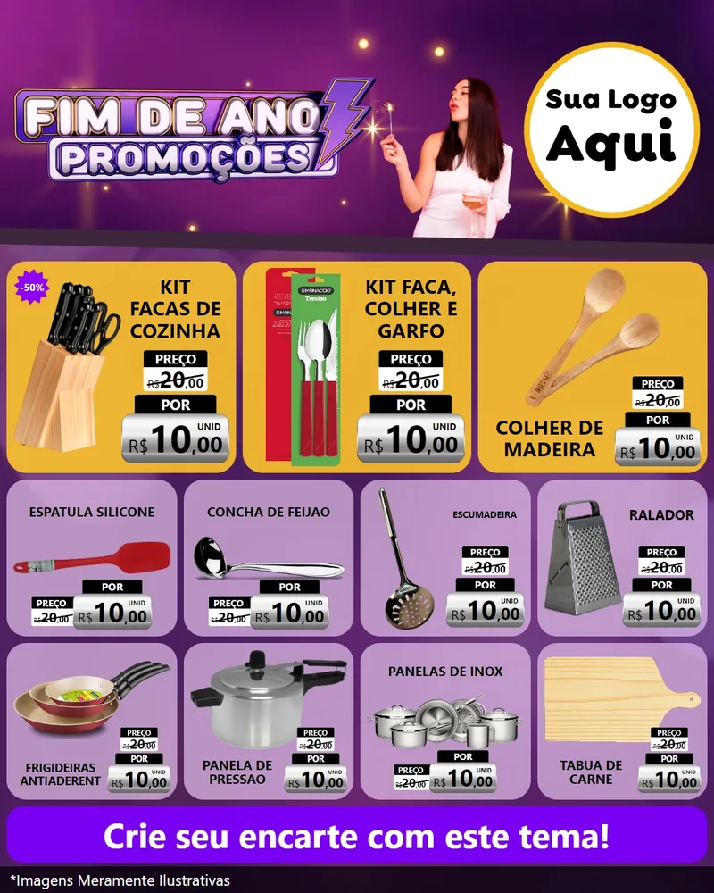 Modelo de Rede Social para Feed Instagram com o tema Fim de Ano Promoções para Utilidades Domésticas