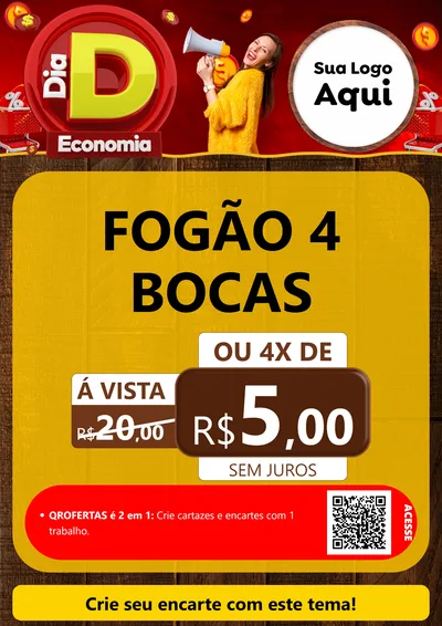 Modelo de Cartaz para Cartaz A4 Vertical com o tema Dia D Economia para Móveis e Eletro