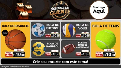Modelo de TV para TV Horizontal com o tema Semana do Cliente para Artigos Esportivos