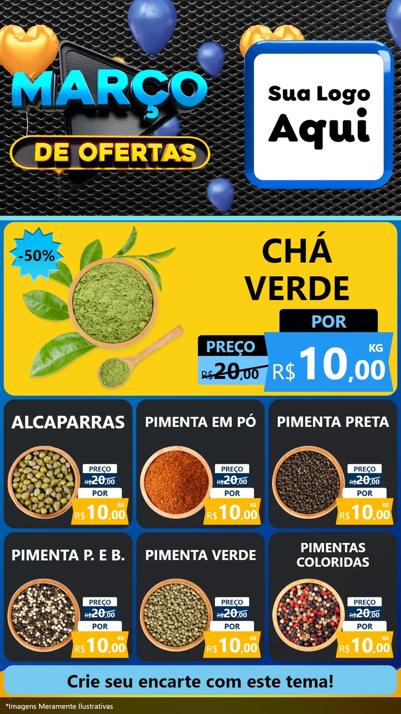 Modelo de Rede Social para Stories com o tema Março de Ofertas para Produtos Naturais