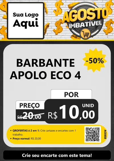Modelo de Cartaz para Cartaz A4 Vertical com o tema Agosto imbatível para Armarinho e Aviamentos