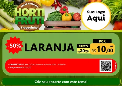 Modelo de Cartaz para Cartaz A4 Horizontal com o tema Hoje É Dia De Hortifruti para Hortifrúti