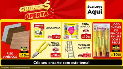 Modelo de TV para TV Horizontal com o tema Grandes Ofertas para Material para Construção