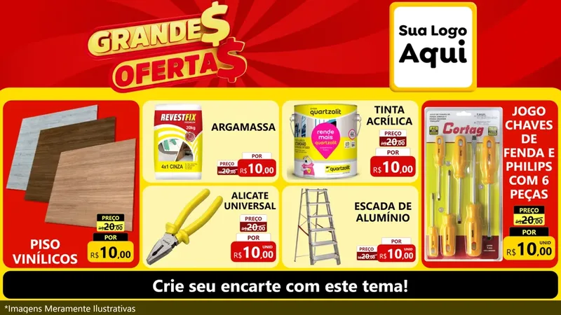Modelo de TV para TV Horizontal com o tema Grandes Ofertas para Material para Construção