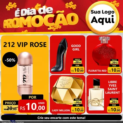 Modelo de Rede Social para Feed Facebook com o tema É Dia De Promoção para Perfumes