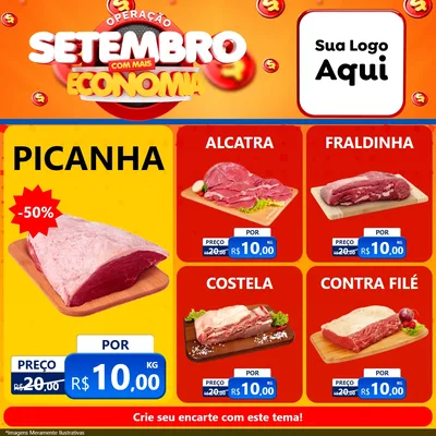 Modelo de Rede Social para Feed Facebook com o tema Operação Setembro Com Muita Economia para Açougue