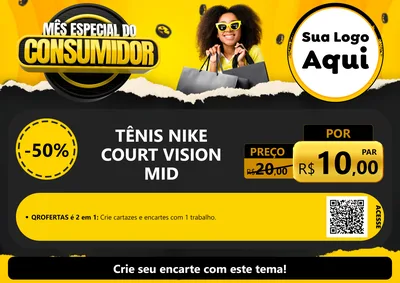 Modelo de Cartaz para Cartaz A4 Horizontal com o tema Mês Especial do Consumidor para Calçados