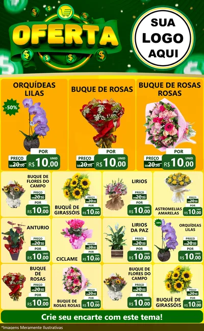Modelo de Encarte para Encarte Grande com o tema Oferta para Floricultura e jardim